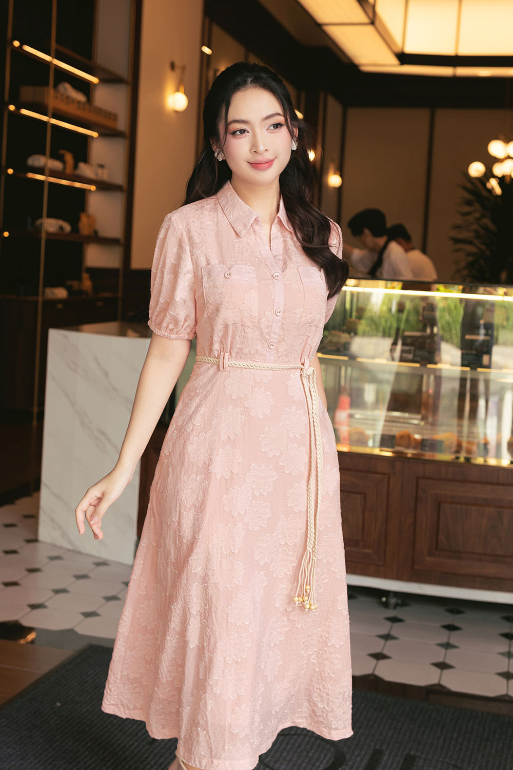 dam-hoa-dang-xoe-dai-mau-hong-hl31-39 Váy xinh đón lễ