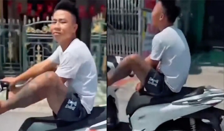 1782625365-43b01e3f1c-lai_xe_bang_chan_copy-width740height433 Hình ảnh người vi phạm (Ảnh: cắt từ clip)