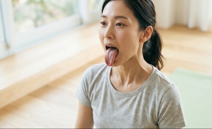 Bài tập kéo căng lưỡi. (Ảnh AI)
