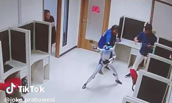 Robot hình người 'làm loạn' trong phòng thí nghiệm được dàn dựng