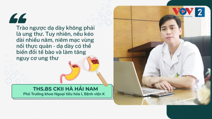 Trào ngược dạ dày - thực quản kéo dài có thể làm tăng nguy cơ ung thư