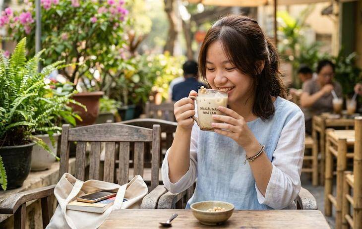 Sữa đậu nành rất tốt nhưng không phải là nguyên liệu giúp tăng kích thước vòng 1. Ảnh minh họa AI