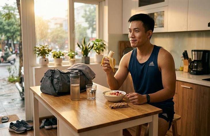 1786240551-4a344ff821-mat-ong-6983-width730height475 Nước chanh mật ong và một bữa ăn nhẹ đều là những lựa chọn ưa thích của nhiều người trước khi tập thể dục buổi sáng. Ảnh: AI.
