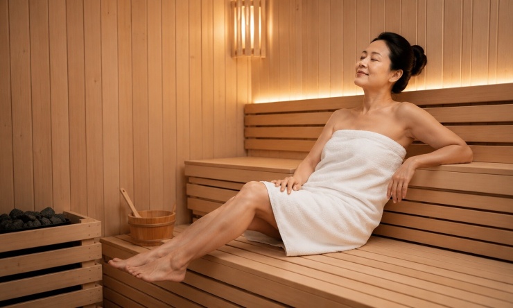 Xông hơi có thể hỗ trợ tuần hoàn, thư giãn cơ bắp, giúp da mềm mại hơn, giảm cảm giác căng thẳng và mang lại trạng thái cơ thể nhẹ nhõm, dễ chịu. Ảnh: Byrdie