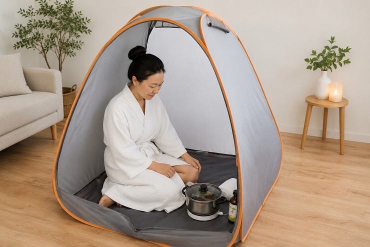 Có thể mua lều xông hơi tại nhà để thuận tiện thực hiện các buổi xông thư giãn, chăm sóc cơ thể mà không cần đến spa. Ảnh: Tiki