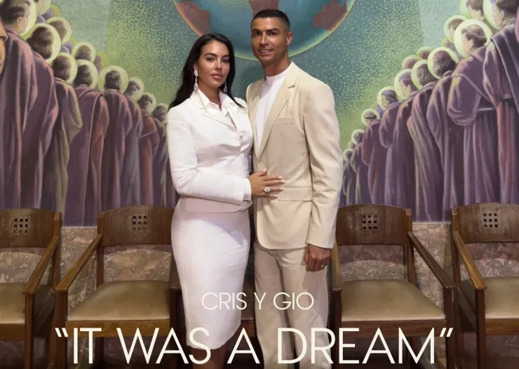Georgina và Ronaldo đều ăn vận thanh lịch trong lễ cưới hôm 11/8.