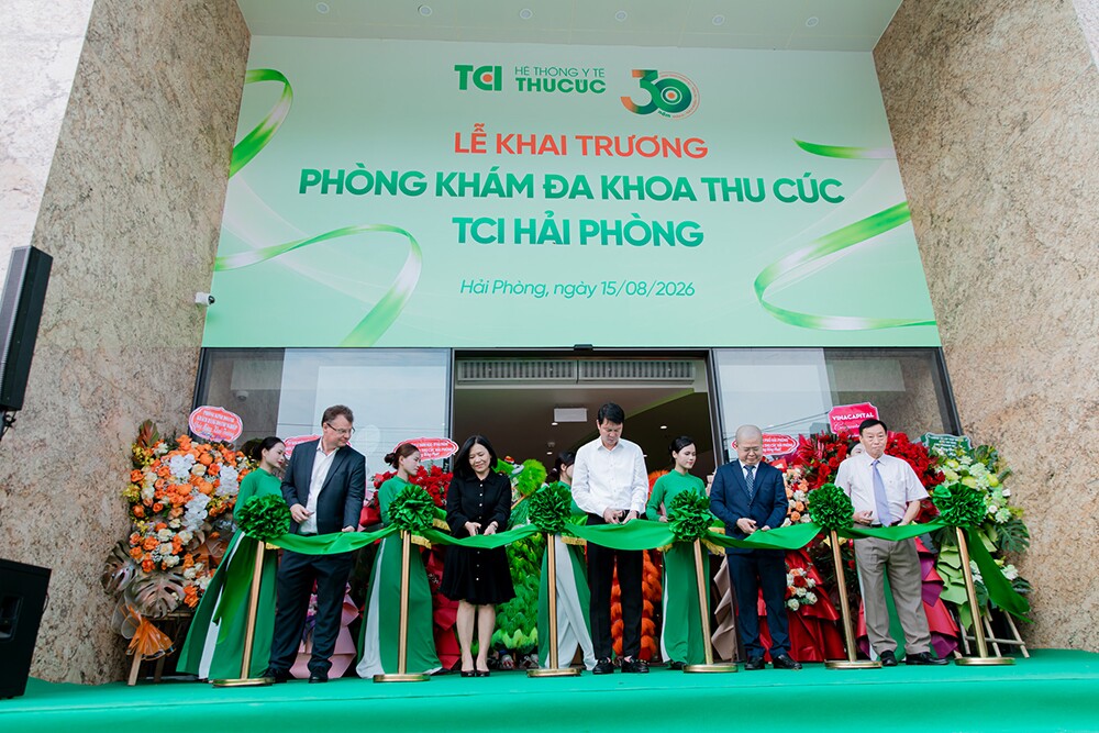 Phòng khám Đa khoa Thu Cúc TCI Hải Phòng chính thức đi vào hoạt động, mở rộng mạng lưới chăm sóc sức khỏe của Hệ thống Y tế Thu Cúc TCI. (Ảnh: TCI)