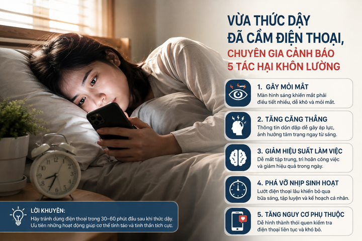 1787298618-efbf4b1661-luot-dien-thoai-98-width720height480 Sáng vừa thức dậy đã lướt điện thoại, chuyên gia cảnh báo 5 tác hại.