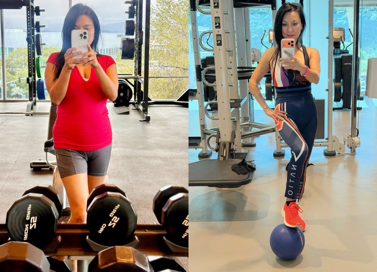 Y Phụng trước (trái) và sau giảm cân. Ảnh: Nhân vật cung cấp