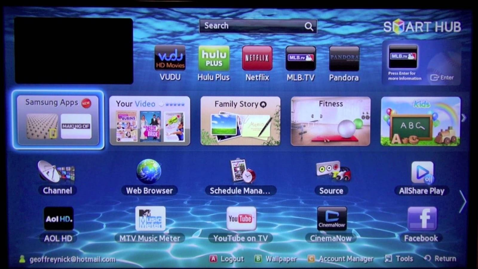 Smart Hub giúp người dùng dễ dàng tải ứng dụng cho smart TV Samsung