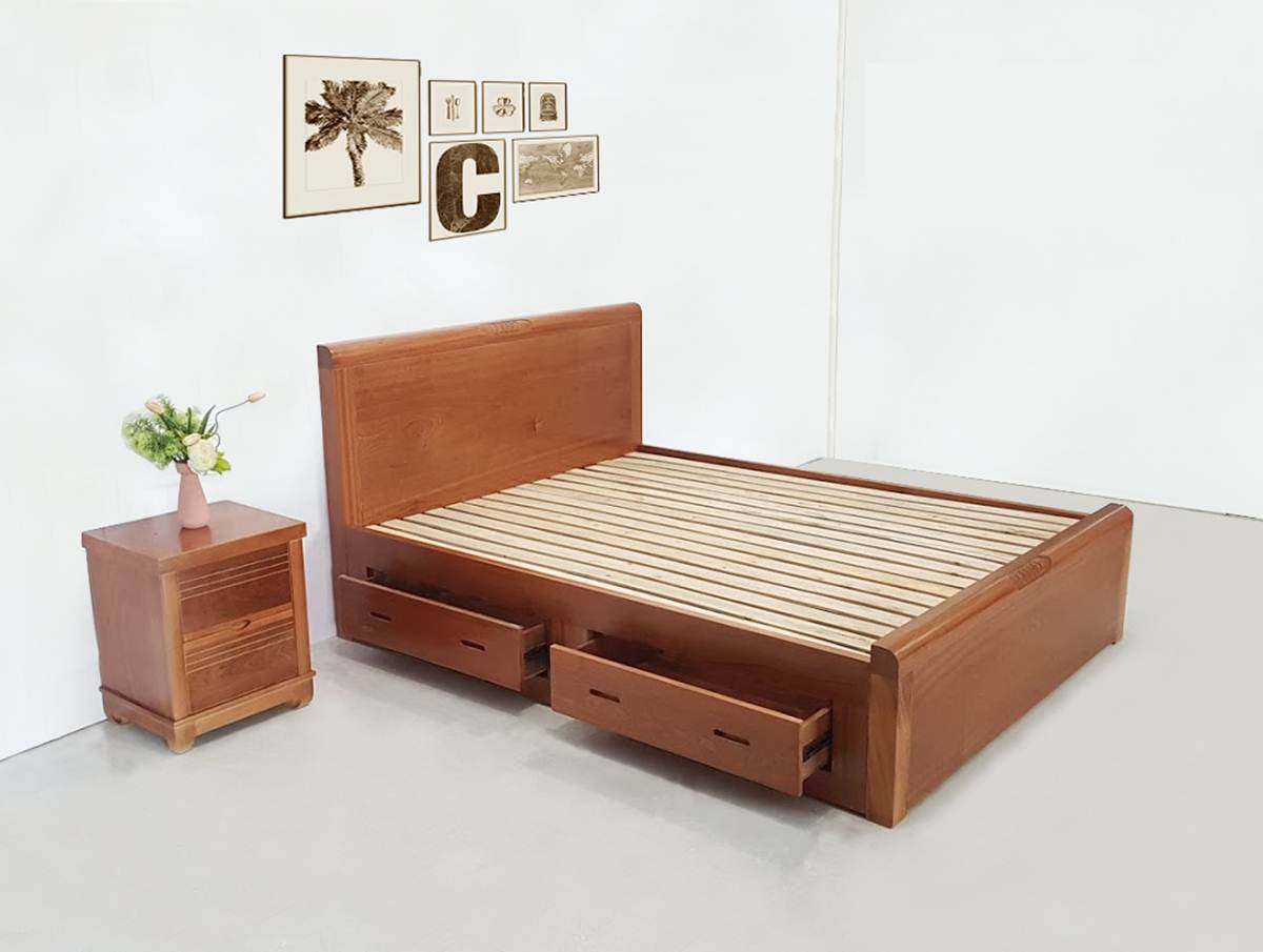 Giường có thiết kế thông minh và tiện dụng giúp tiết kiệm không gian cho căn phòng (Nguồn: phucan.com)