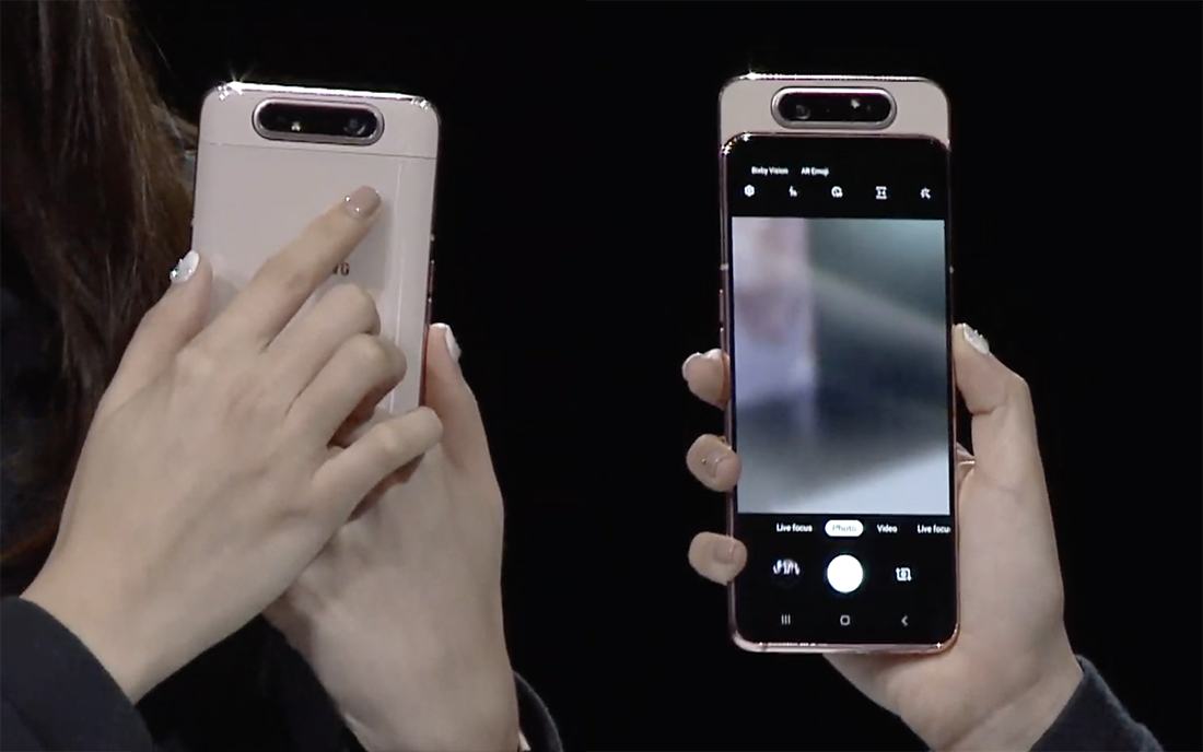Camera Samsung Galaxy A80 trượt xoay độc đáo lấy nét tốt góc siêu rộng