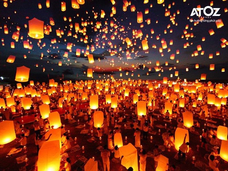 Lễ hội thả đèn trời giữa tháng 11 tại Chiang Mai