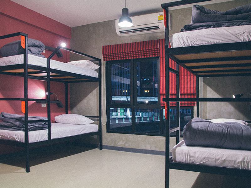 Hostel by bed