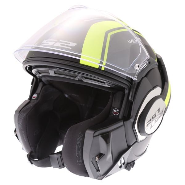 LS2 FF399 Valiant Line Helmet Matt Black Hi Vis Yellow | J&S ...