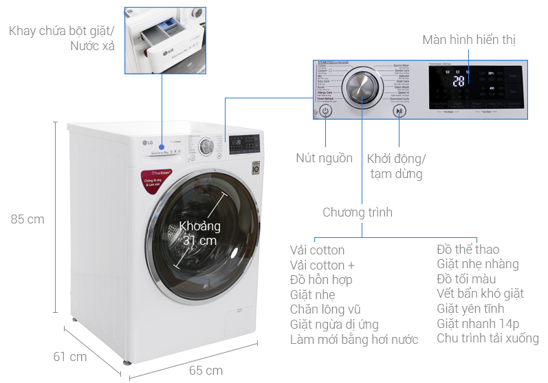 LG Inverter 9 kg FC1409S2W - Chiếc máy giặt mà bạn muốn sử dụng ngay trong lần đầu tiên trải nghiệm 