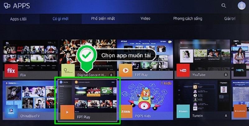 Kho ứng dụng phong phú trên Smart Tivi Samsung