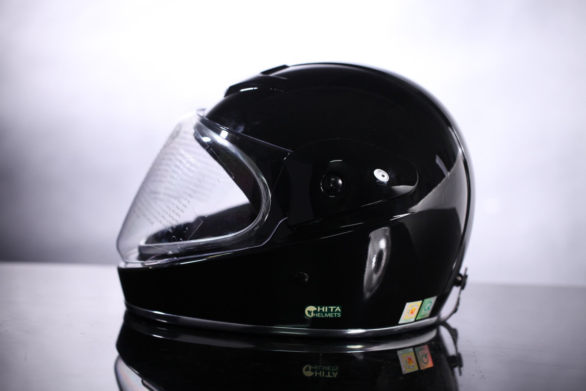 Mũ bảo hiểm Chita Fullface - CT34, màu đen sơn bóng, ron bạc - Mũ ...