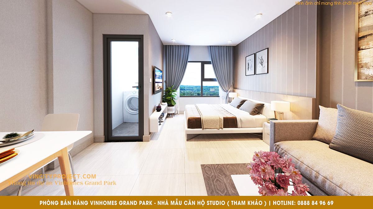 15 Mẫu thiết kế nội thất căn hộ Vincity 1 phòng ngủ sang đẹp mỹ mãn