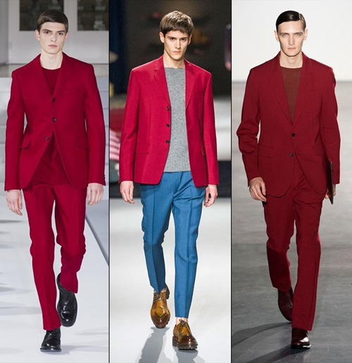 Thời trang nam màu sắc đỏ nổi bật trong thời trang nam mạnh mẽ