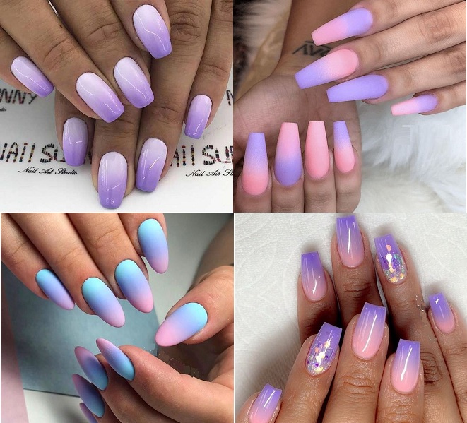 4 mẫu nail đẹp sơn màu tím và pastel - Baotrithuc.vn