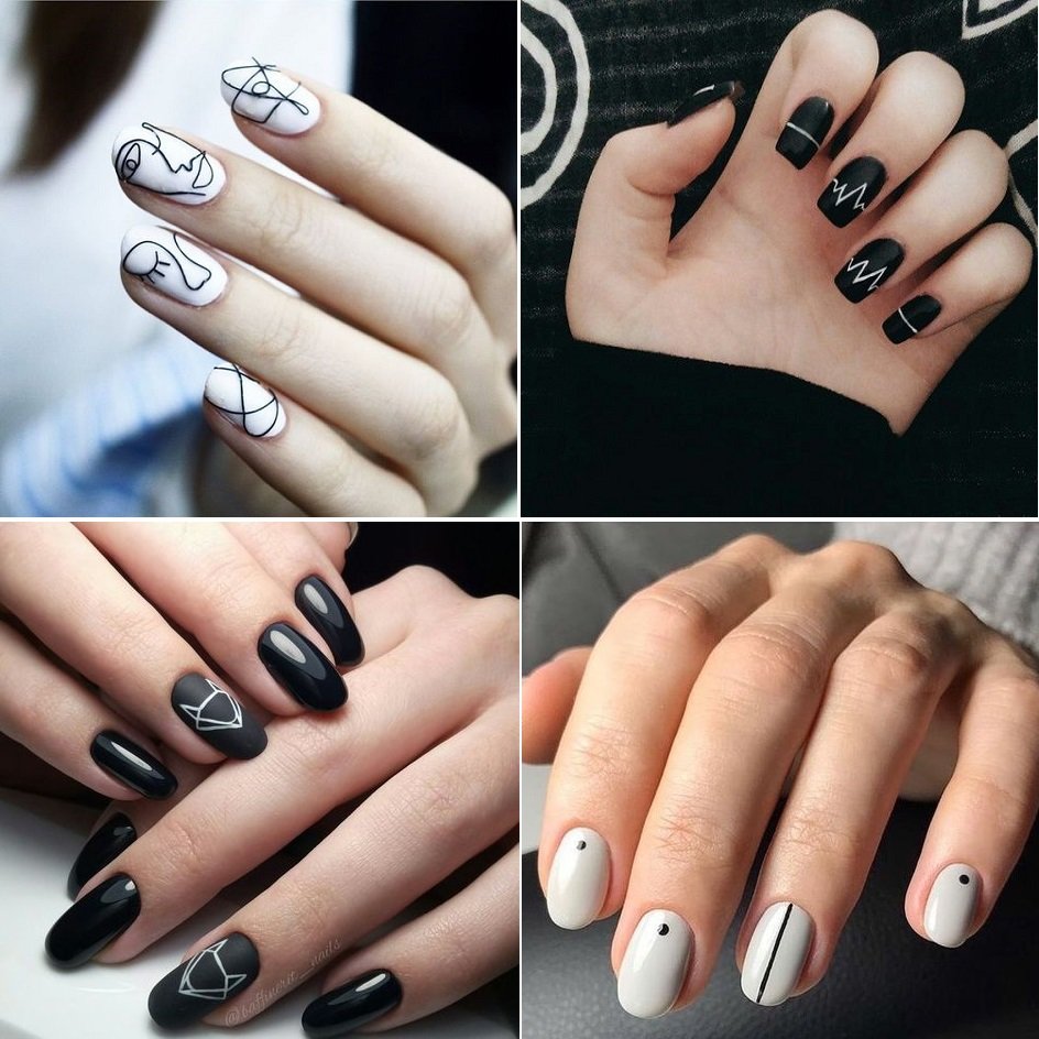 Black and White trong Nails