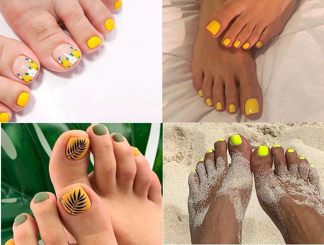 4 mẫu móng chân sơn màu vàng - Baotrithuc.vn