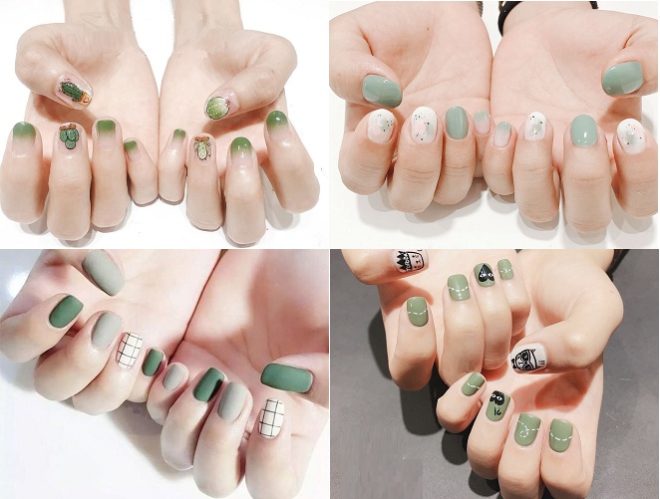 4 mẫu nail sơn màu xanh lá - Baotrithuc.vn