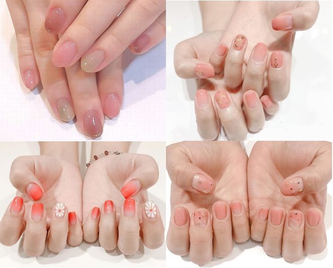 4 mẫu nail đẹp nhẹ nhàng sơn màu cam hồng - Baotrithuc.vn