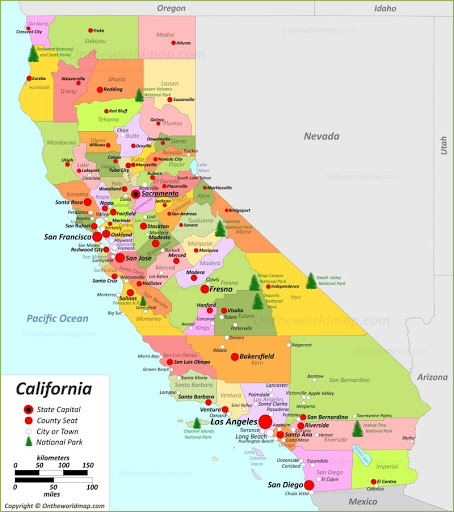 Kết quả hình ảnh cho CALIFORNIA map