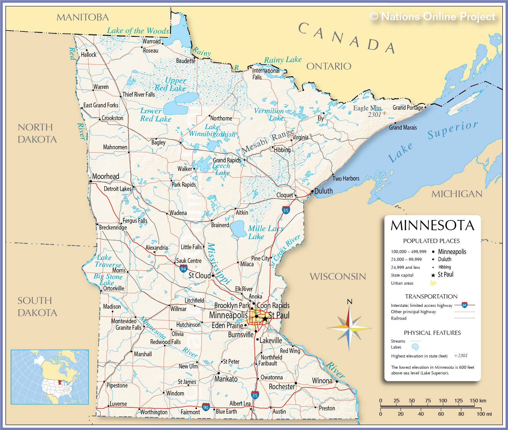 Kết quả hình ảnh cho Minnesota map