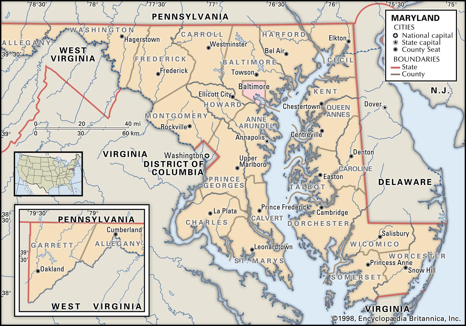 Kết quả hình ảnh cho Maryland map