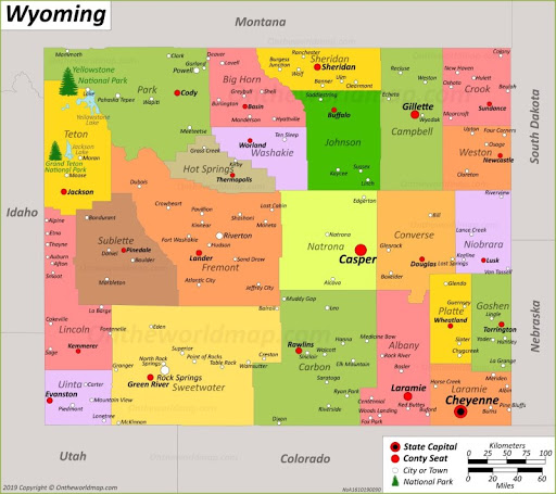 Kết quả hình ảnh cho Wyoming map
