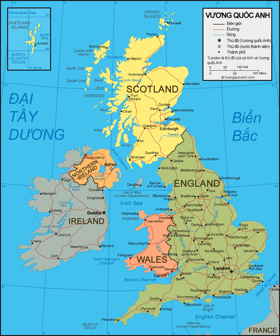 Bản đồ Vương quốc Anh - Vương Quốc Anh