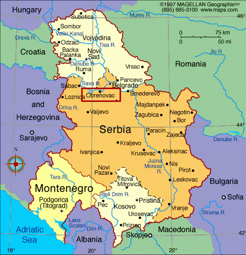 Map of Serbia | Serbia and montenegro， Montenegro map， Serbia