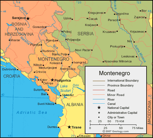 Montenegro Map and Satellite Image