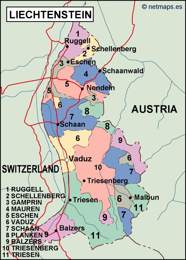 liechtenstein political map．Illustrator Vector Eps maps．Eps ...