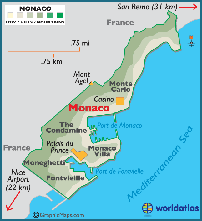 Monaco map | world map europe monaco maps large color map | Monaco ...