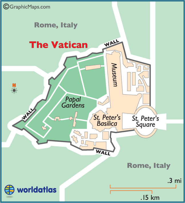 Vatican Large Color Map | Vatican city rome， Vatican， Vatican city