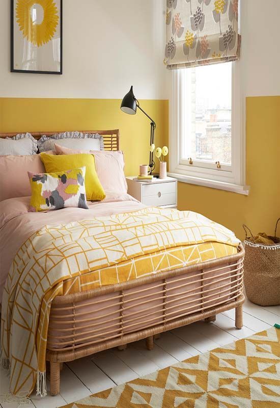 Mẫu trang trí phòng ngủ theo phong cách color block