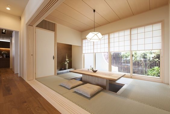 Mẫu trang trí phòng khách theo phong cách Hàn-Nhật