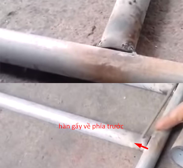 Thao tác hàn đầu ống tròn vào thanh sắt - Dichvuhay.vn