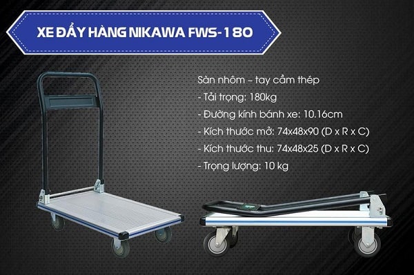 Xe đẩy hàng 4 bánh Nikawa FWS-250 - Dichvuhay.vn
