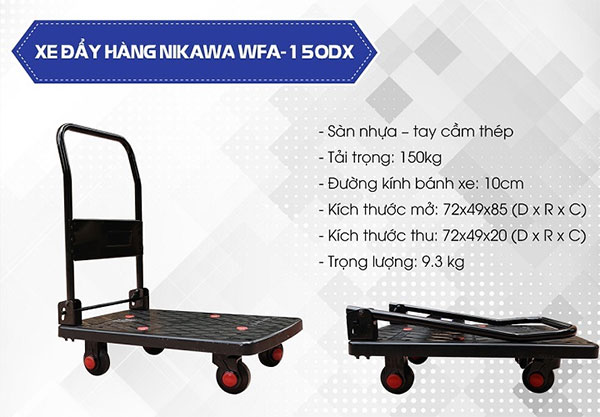Xe đẩy hàng 4 bánh Nikawa WFA-150DX - Dichvuhay.vn