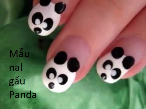 mẫu nail gấu Panda