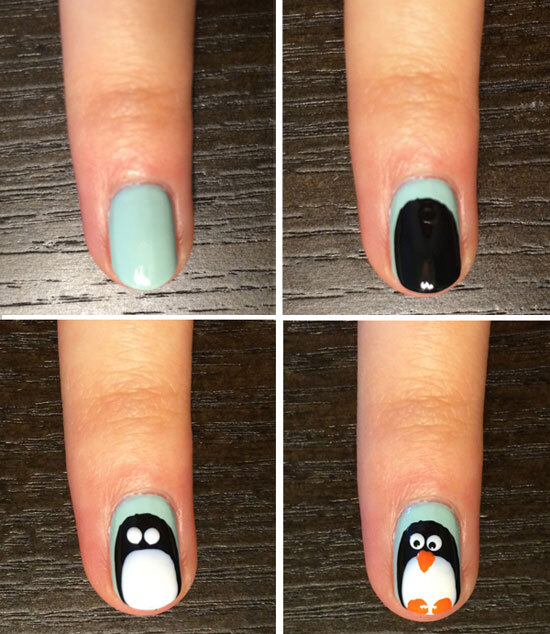 Các bước vẽ nail chim cánh cụt đáng yêu đơn giản chỉ trong vài ...