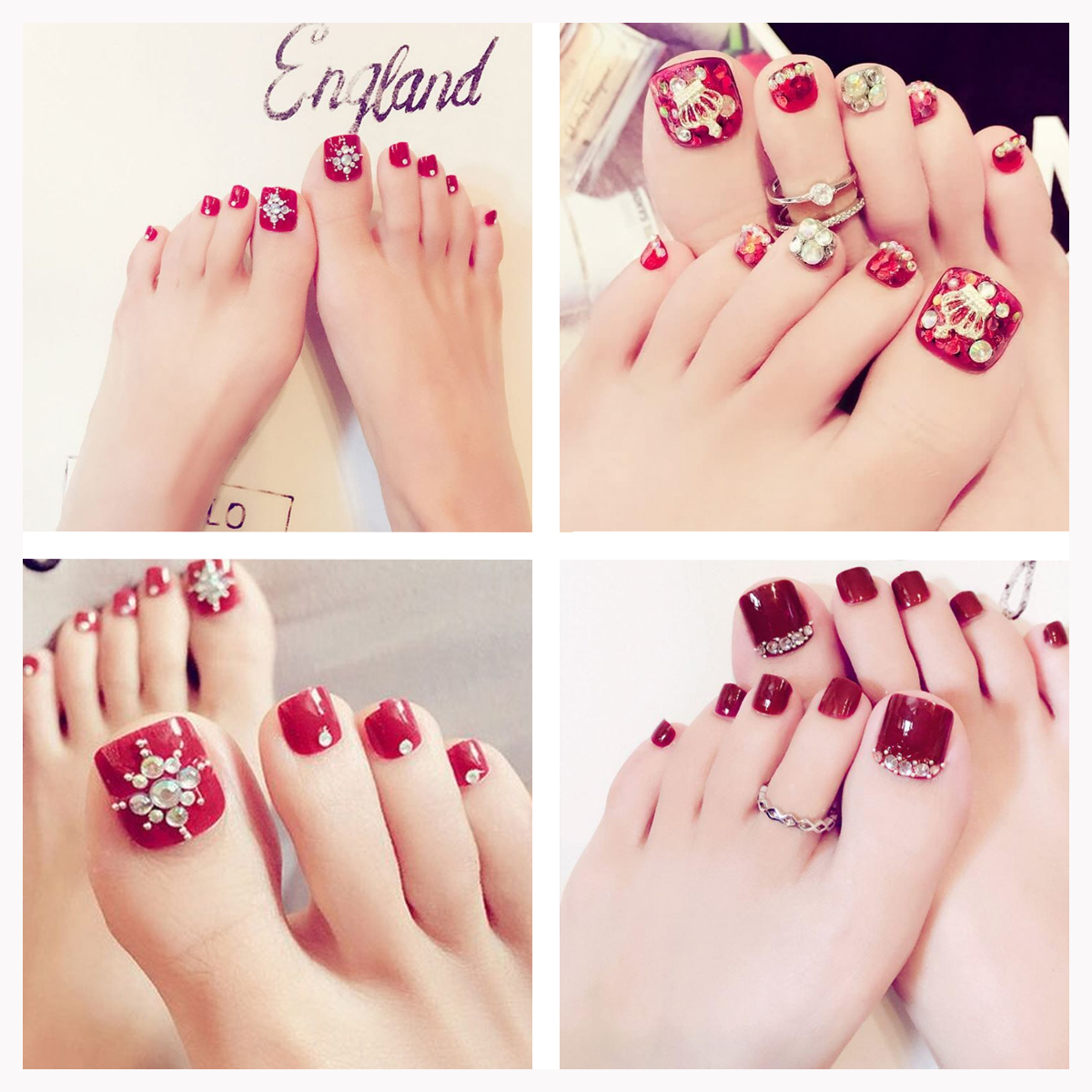 15 kiểu sơn móng chân màu đỏ mận đẹp và quyến rũ nhất  Nails Xinh