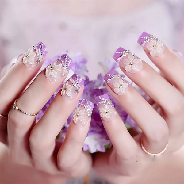 55 Những mẫu nail màu tím pastel đẹp nhẹ nhàng nhất cho nàng  THCS Võ  Thị Sáu