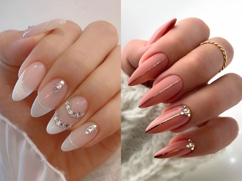 Tổng hợp những mẫu nail Châu Âu 2024 với kiểu gắn đá cực đẹp mắt