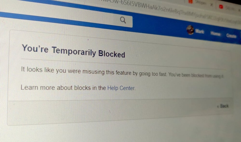 facebook temporarily blocked 1 1 1